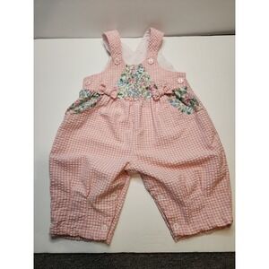 Vintage baby pink with florals romper 3 to 6 months